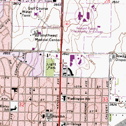 Topographic Map of Village Plaza, KS
