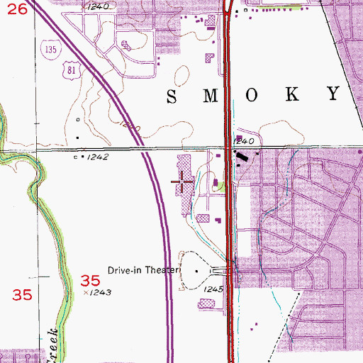 Topographic Map of Mid State Plaza, KS