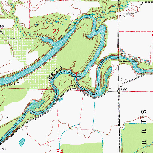Topographic Map of Crooked Creek, AR