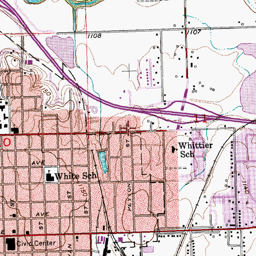 Topographic Map of Twelfth Street Village Mall, KS