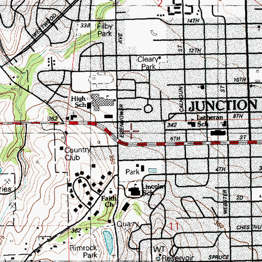 Topographic Map of West Side Shopping Center, KS