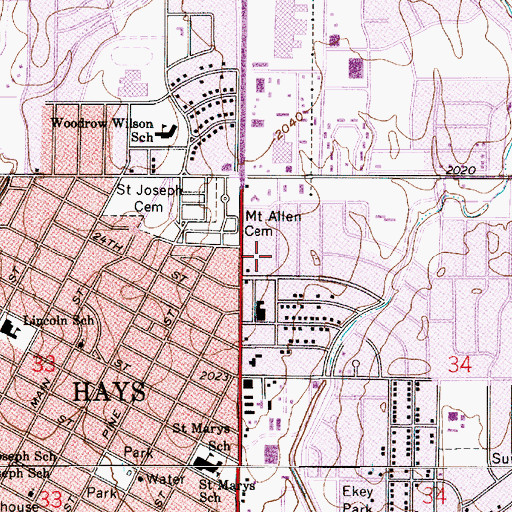 Topographic Map of Centennial Mall, KS