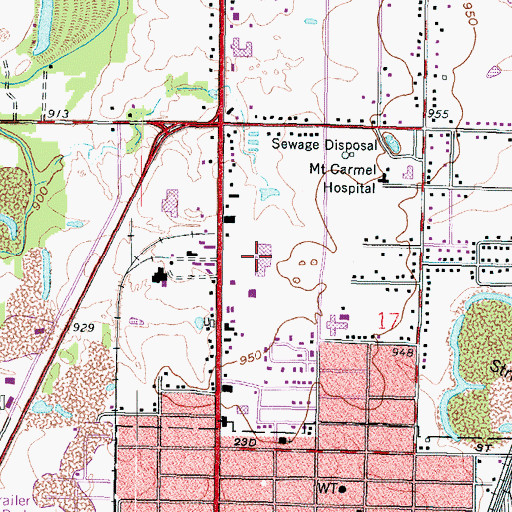 Topographic Map of Northgate Shopping Center, KS