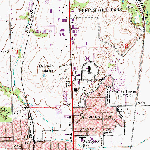 Topographic Map of T G AND Y Family Center, KS