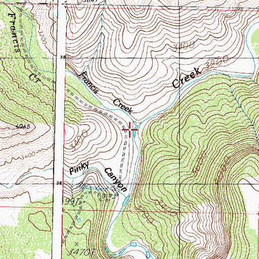 Topographic Map of Francis Creek, AZ