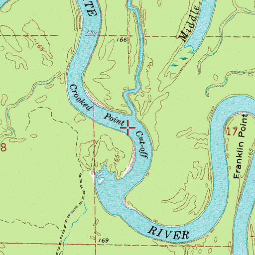 Topographic Map of Crooked Point Cut-off, AR