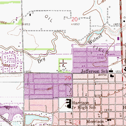 Topographic Map of Great Bend Plaza, KS