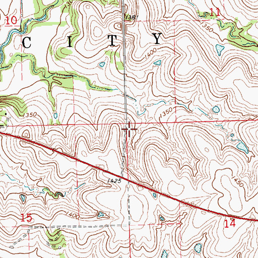 Topographic Map of Agnes (historical), KS