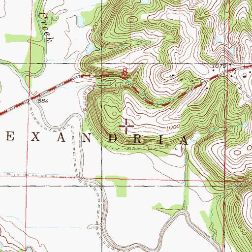 Topographic Map of Alexandria (historical), KS