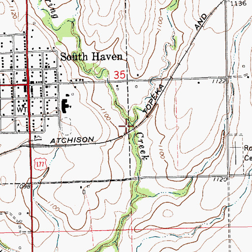 Topographic Map of Antelope Creek, KS