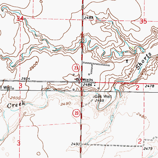 Topographic Map of Atwater (historical), KS