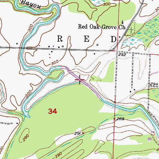 Topographic Map of Crooked Slough, AR