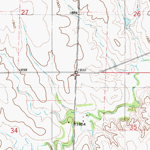 Topographic Map of Banks (historical), KS