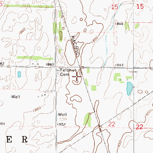 Topographic Map of Bedford, KS