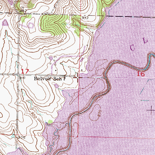 Topographic Map of Belvoir (historical), KS