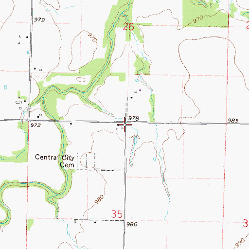 Topographic Map of Central (historical), KS