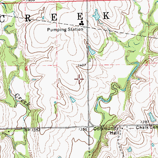 Topographic Map of Chalk (historical), KS