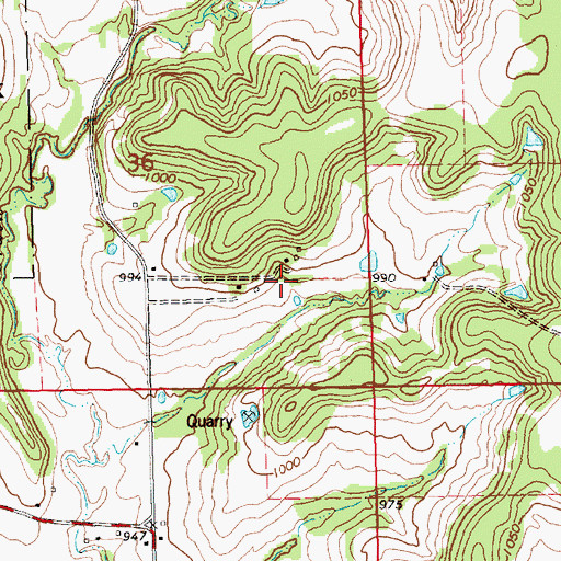 Topographic Map of Charleston (historical), KS