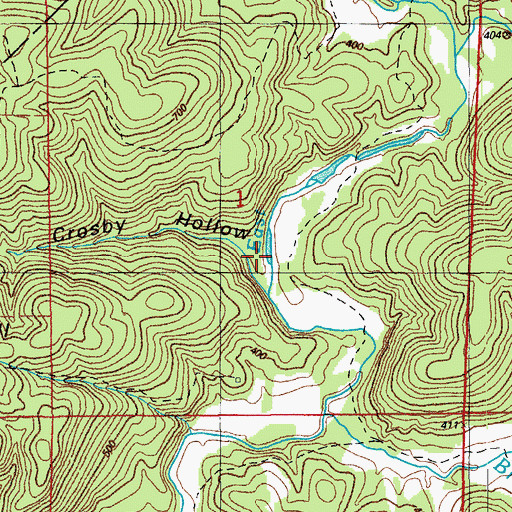 Topographic Map of Crosby Hollow, AR