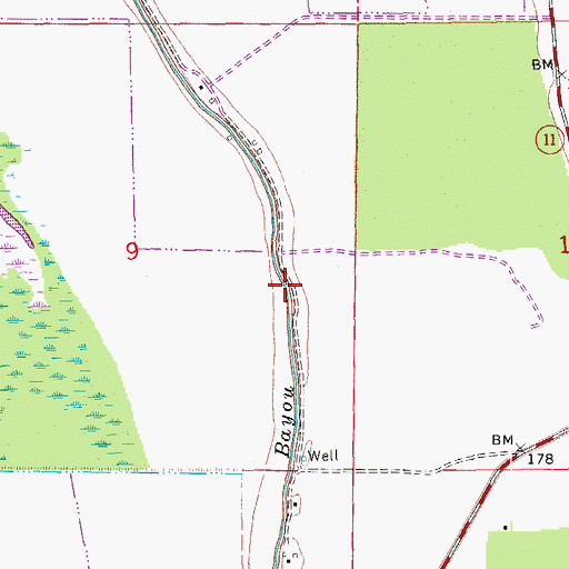 Topographic Map of Cross Bayou, AR