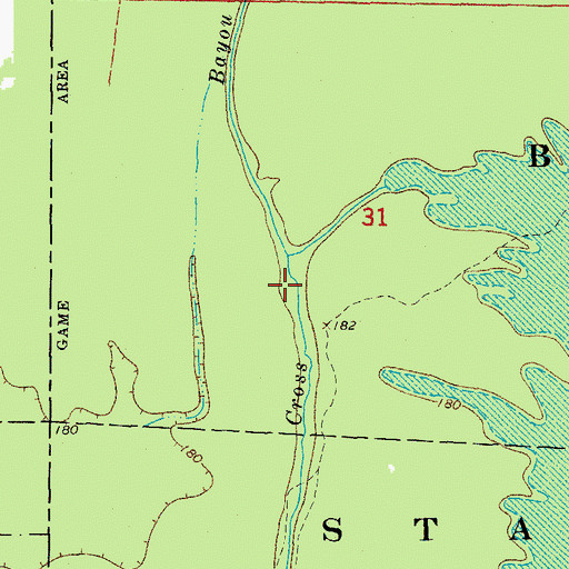 Topographic Map of Cross Bayou, AR