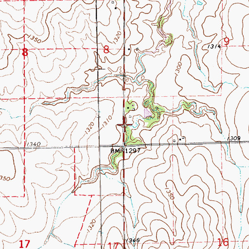 Topographic Map of Fancy Creek (historical), KS