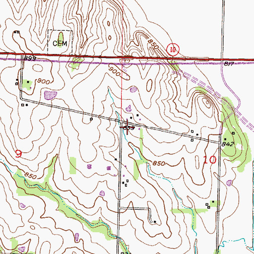 Topographic Map of Franklin (historical), KS