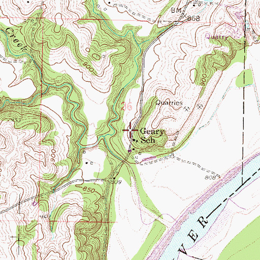 Topographic Map of Geary (historical), KS