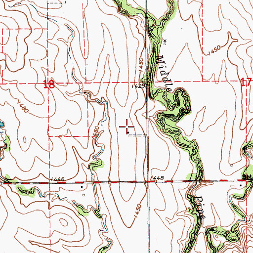 Topographic Map of Heber (historical), KS