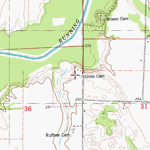 Topographic Map of Cross Cemetery, AR