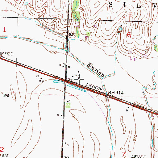 Topographic Map of Kingville (historical), KS