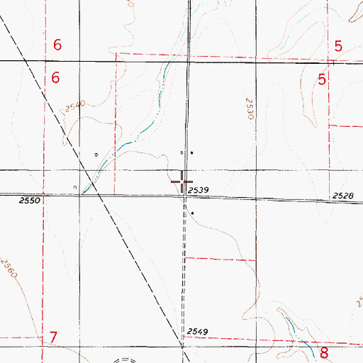 Topographic Map of Letitia, KS