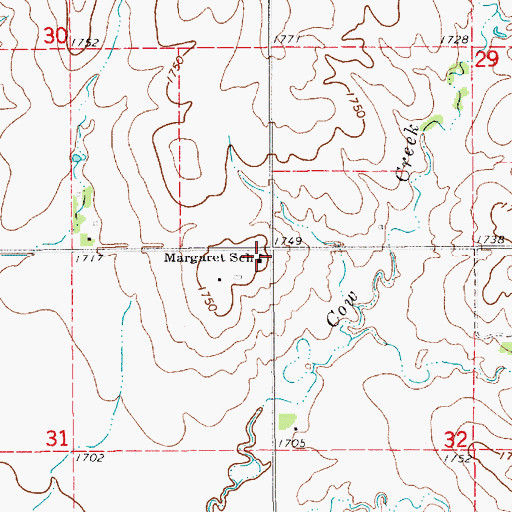 Topographic Map of Margaret, KS
