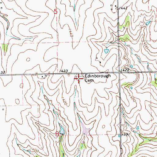Topographic Map of Merrimac (historical), KS