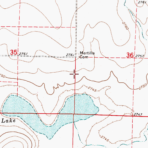 Topographic Map of Mertilla (historical), KS