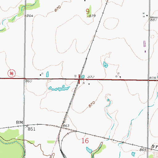 Topographic Map of Messer (historical), KS