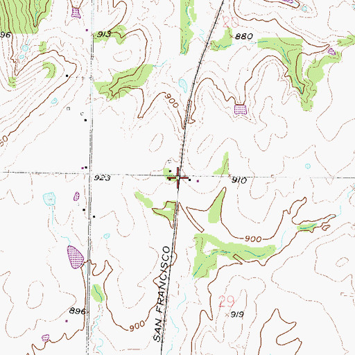 Topographic Map of Miami (historical), KS