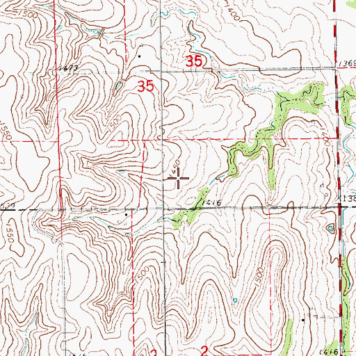 Topographic Map of Minersville (historical), KS