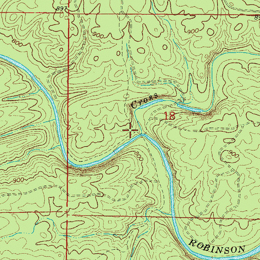 Topographic Map of Cross Creek, AR
