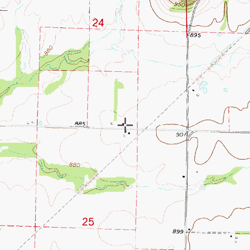 Topographic Map of Mortimer (historical), KS
