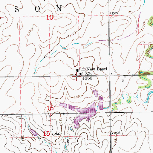 Topographic Map of New Basel (historical), KS