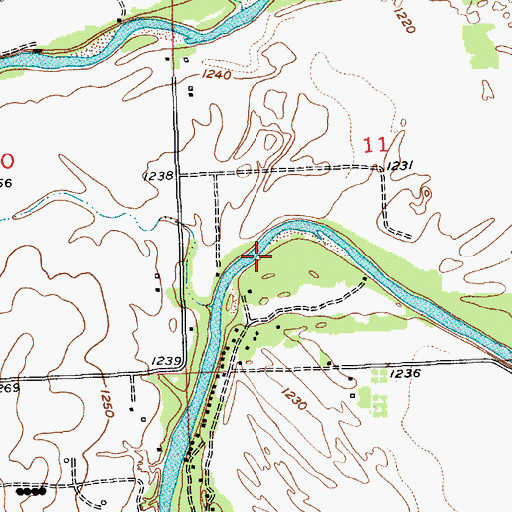 Topographic Map of New Bedford (historical), KS