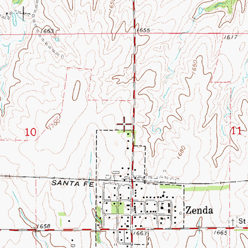 Topographic Map of New Rochester (historical), KS