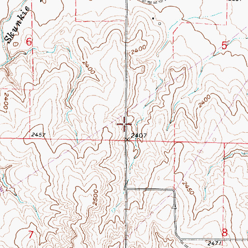 Topographic Map of Odee (historical), KS