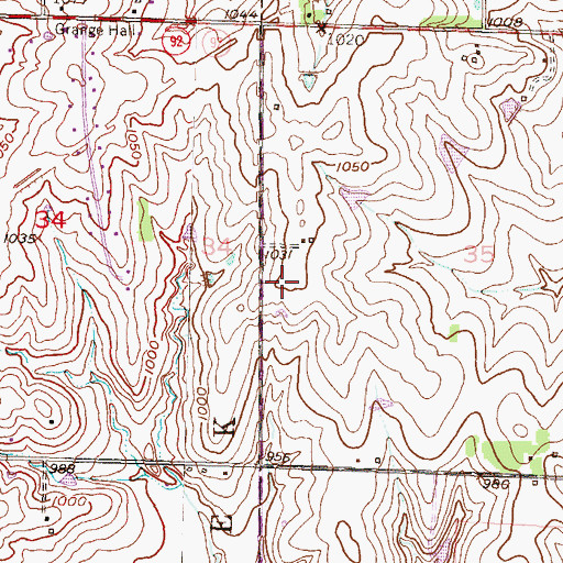 Topographic Map of Pleasant Hill (historical), KS