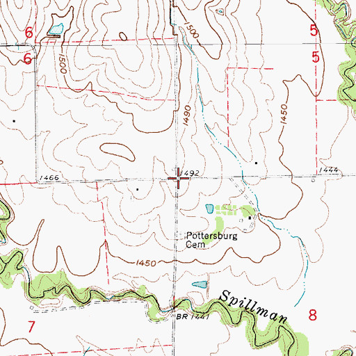 Topographic Map of Pottersburg (historical), KS