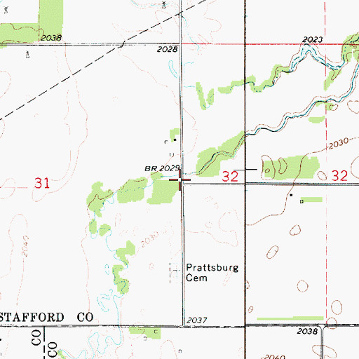 Topographic Map of Prattsburg (historical), KS