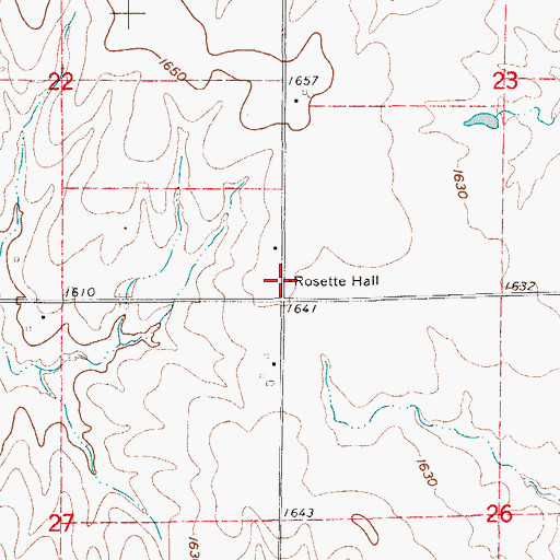Topographic Map of Rosette (historical), KS