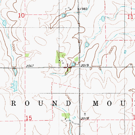 Topographic Map of Round Mound (historical), KS