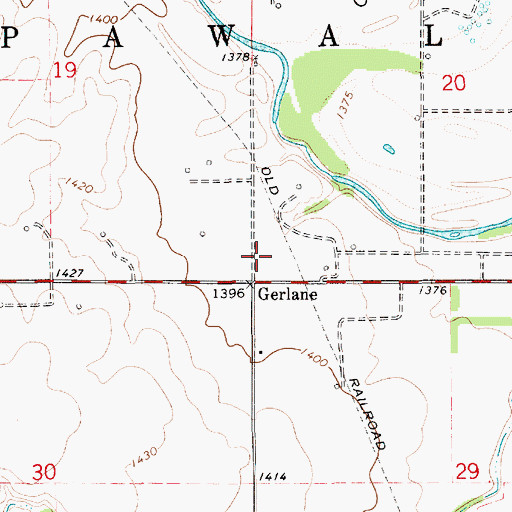 Topographic Map of Roundup (historical), KS
